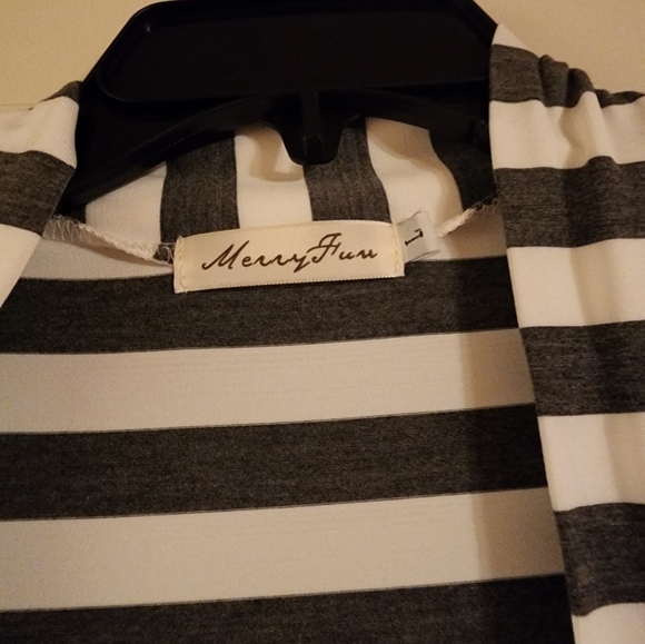 Gray and white cardigan with elbow patches, Large - Picture 2 of 3